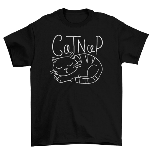 Cat Nap T-Shirt - BLACK - S