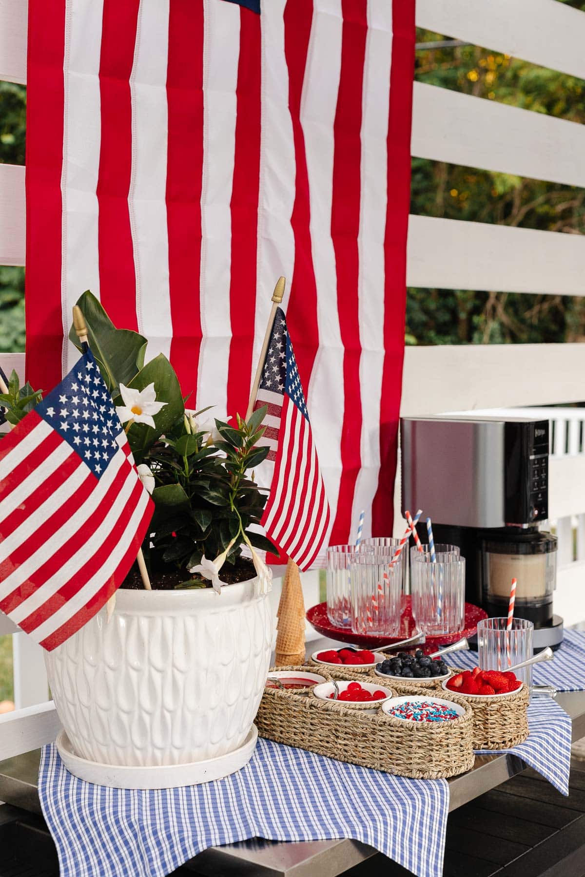 red white and blue ice cream bar using the Ninja Creami for 4th of July or Memorial Day