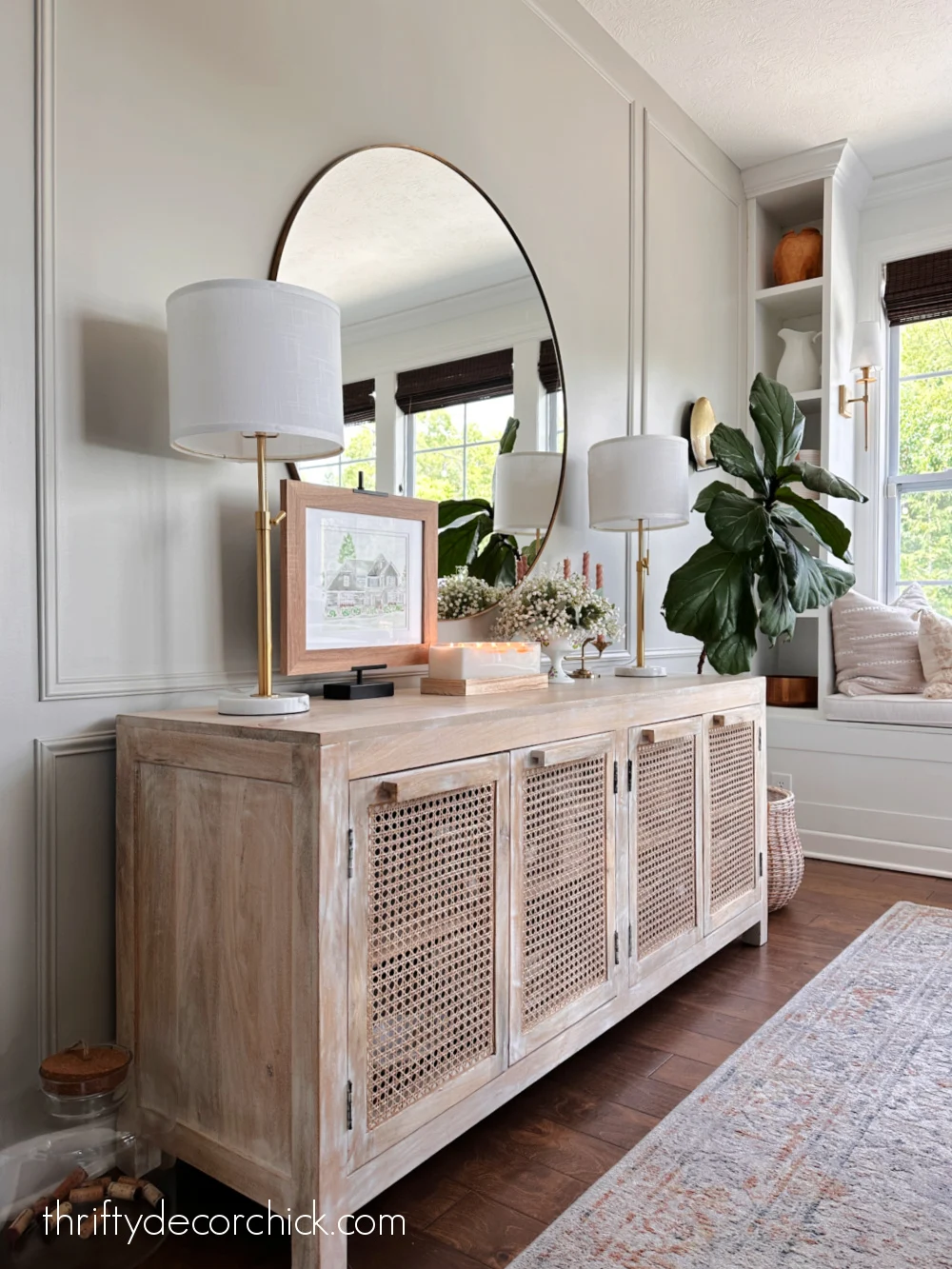 cane console table dining