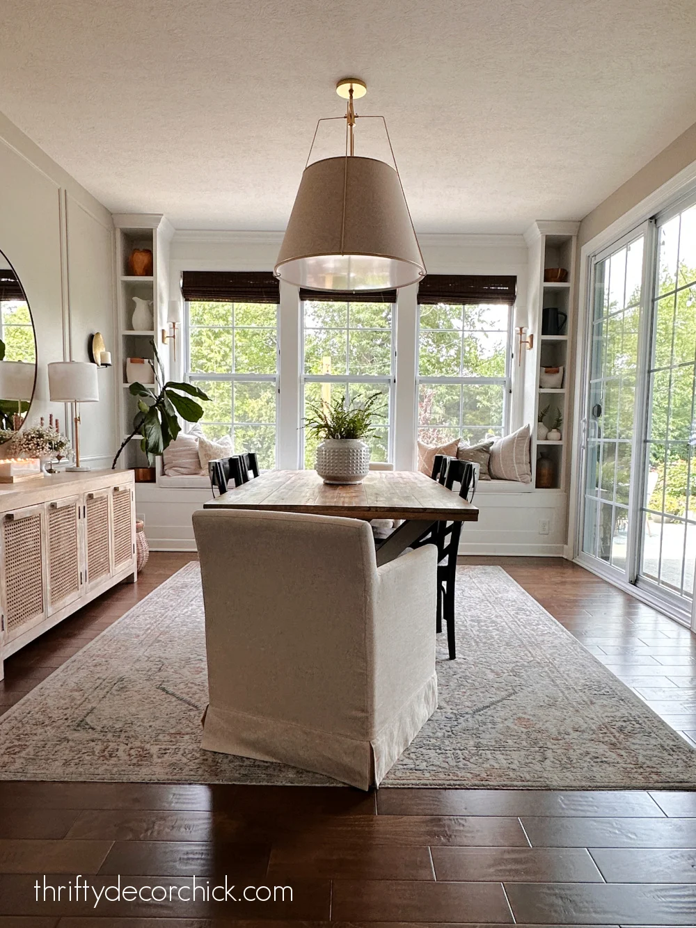 dining room with large window seat