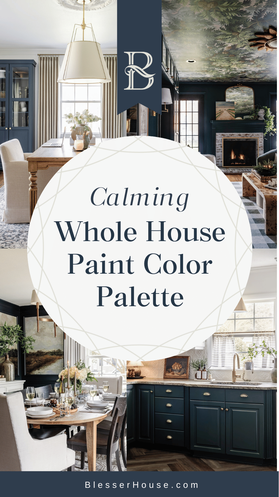 calming whole house paint color palette