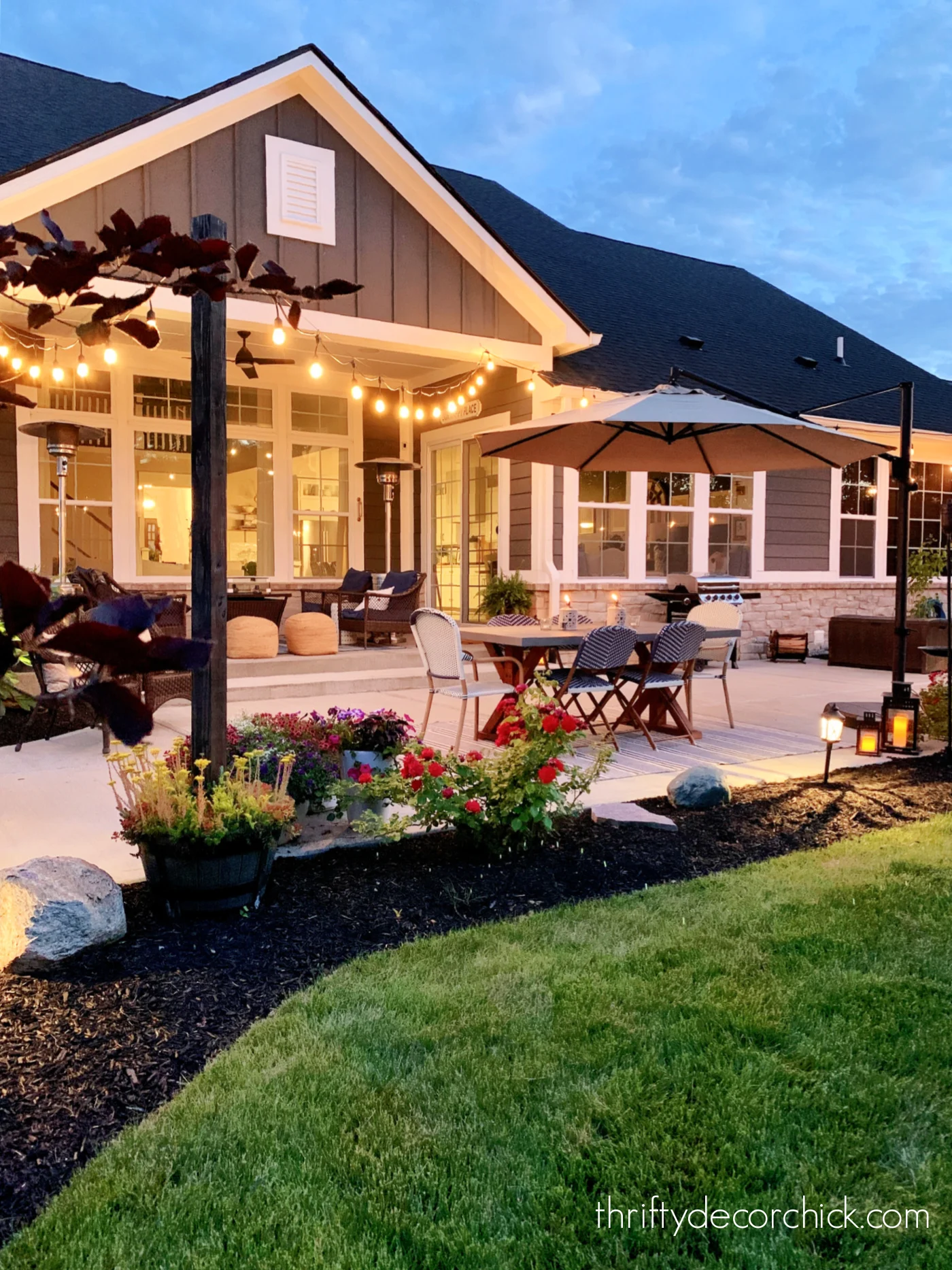 cafe lights over patio