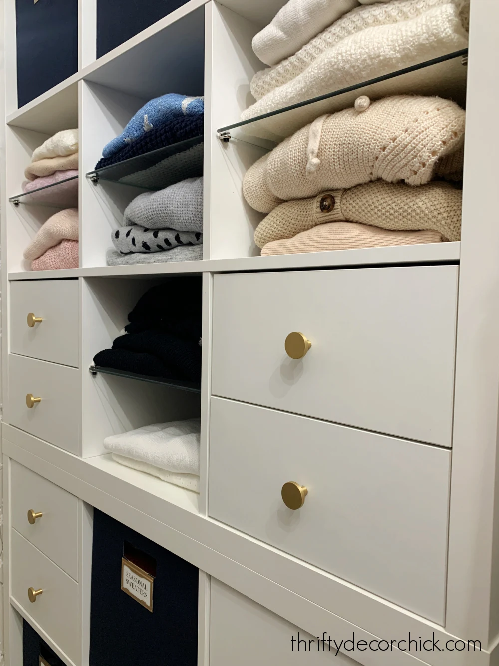 DIY folded clothes storage