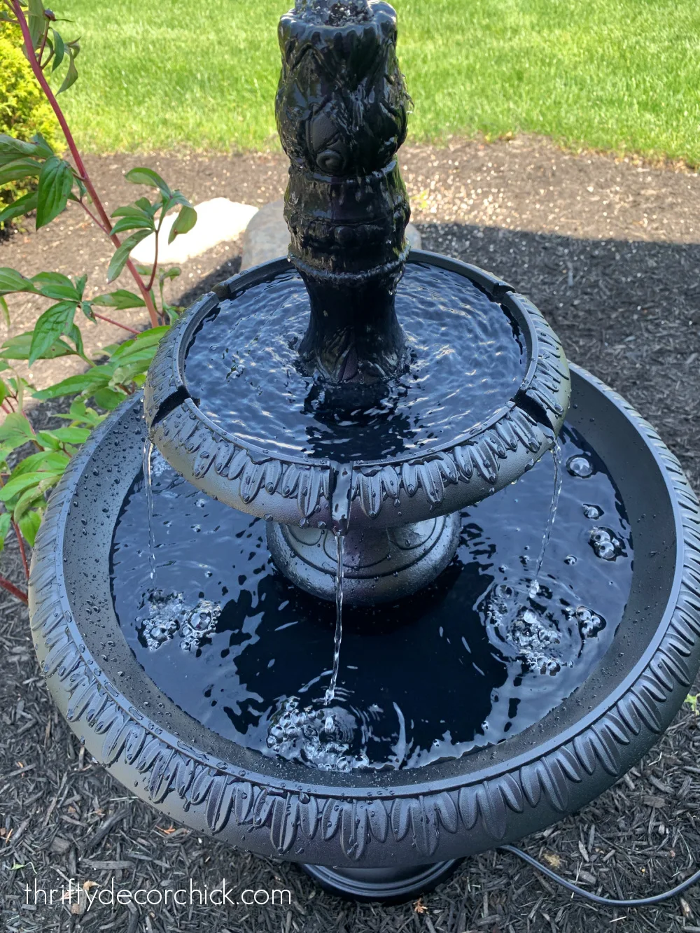 spray painting metal outdoor fountain