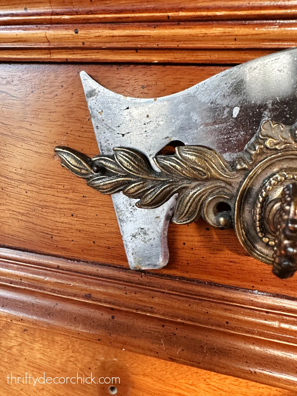 removing vintage dresser hardware