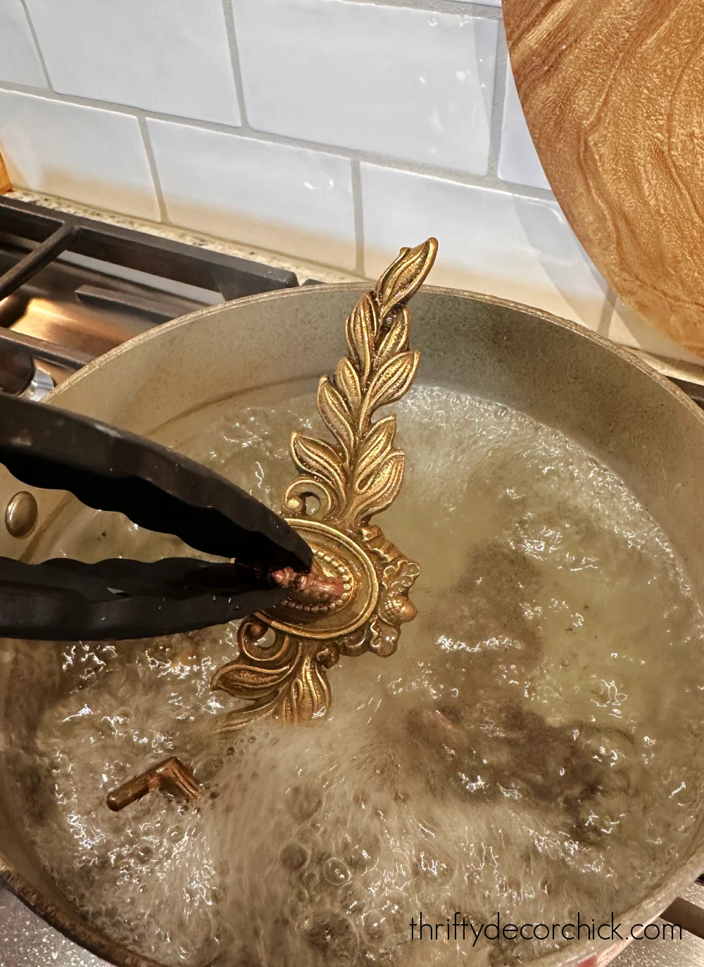 cleaning brass on stove