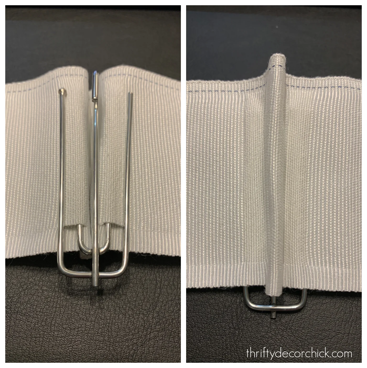 double prong pinch pleat