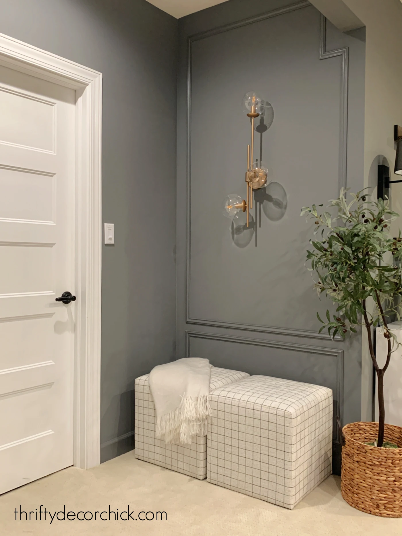 white door dark walls