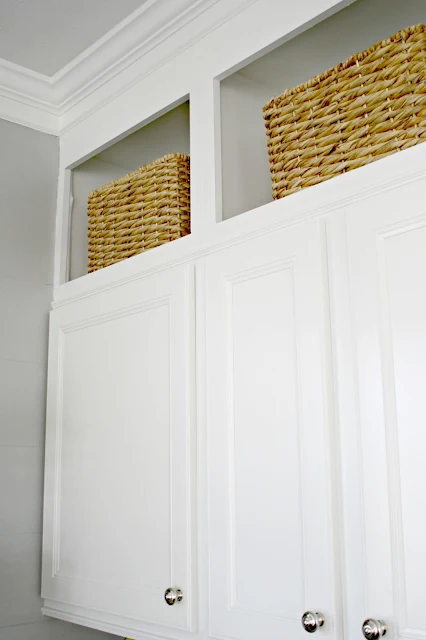 open above cabinets with baskets