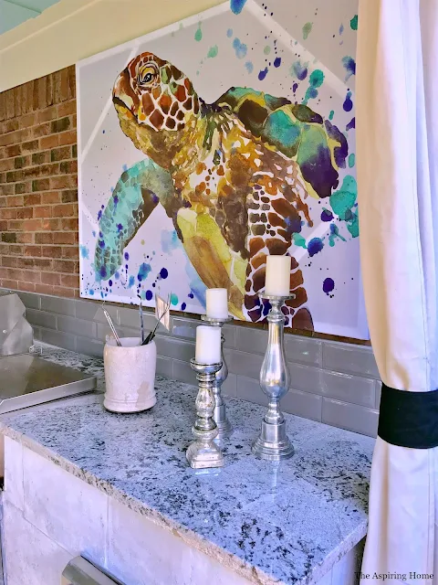 Create large art from shower curtain