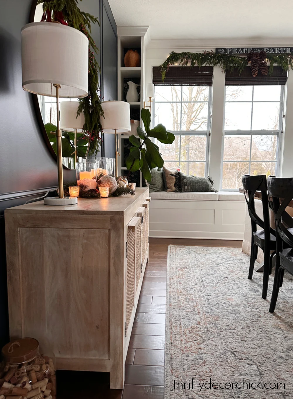 light wood dining console table