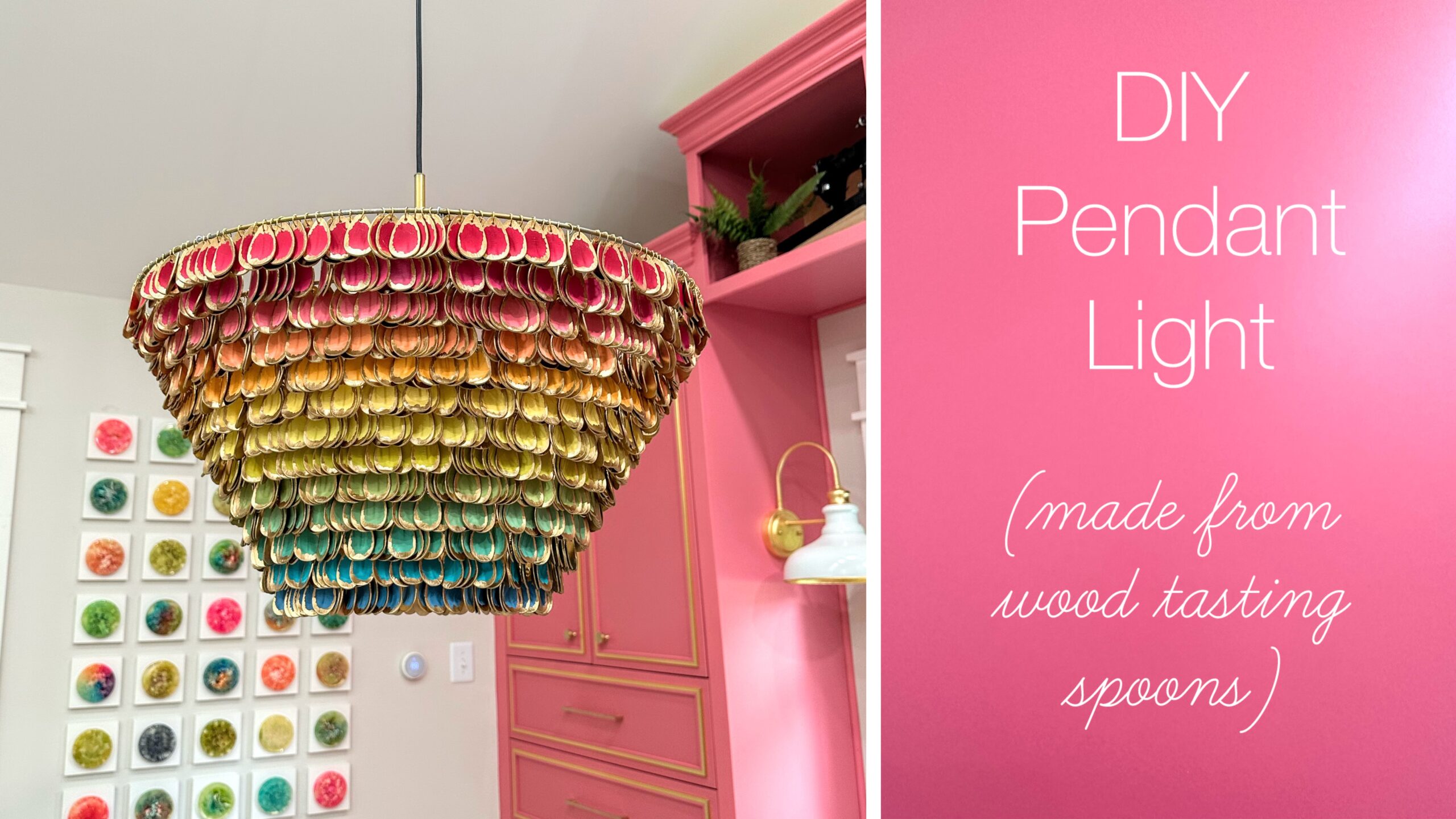 A Video Tutorial - DIY Pendant Light Made From Wood Tasting Spoons