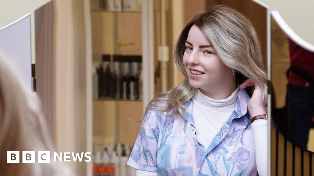 Megan McCready at a wig salon in Glasgow