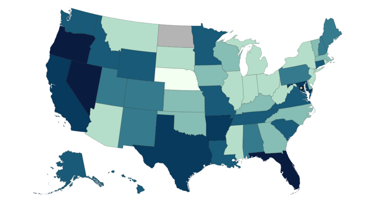 Map shows states where COVID levels are "high" or "very high" as summer wave spreads