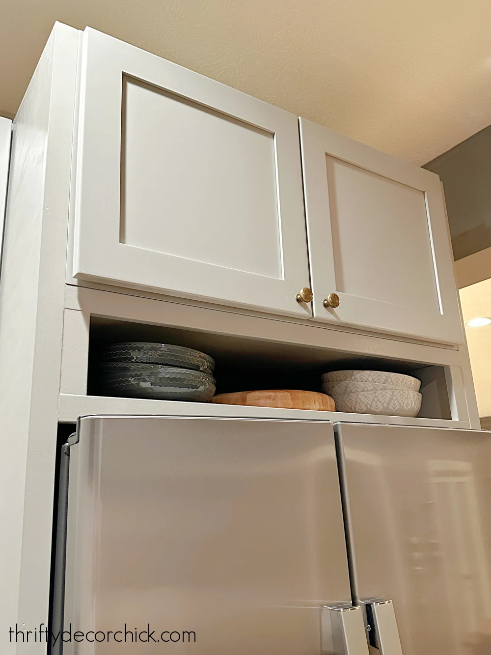 DIY shelf over refrigerator