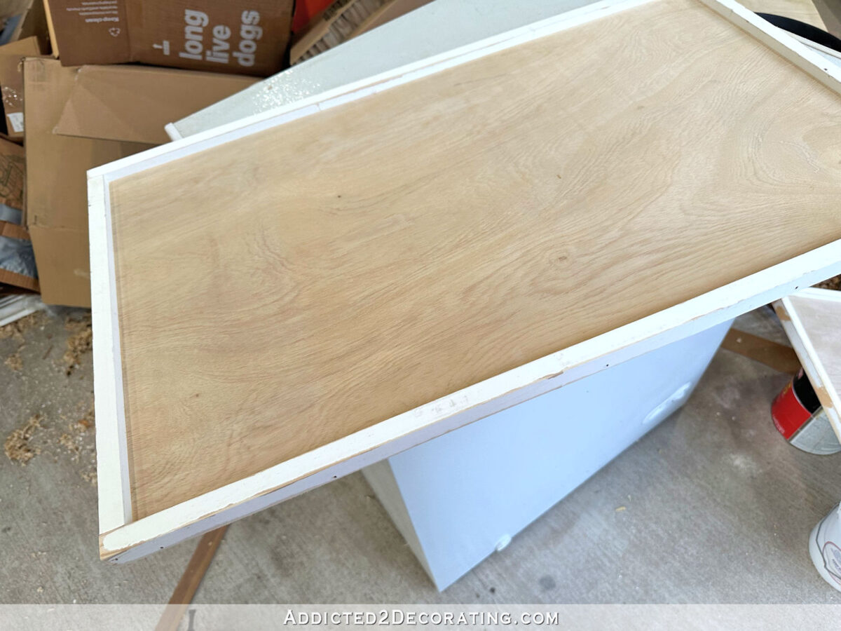 How to make an easy rectangle tray - nail frame boards to the front and back of plywood