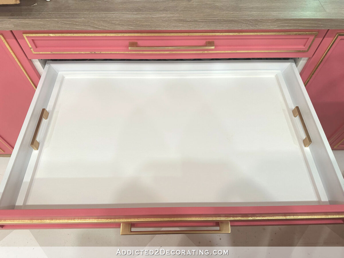 Custom tray made for IKEA Sektion drawer; how to organize jewelry-making supplies