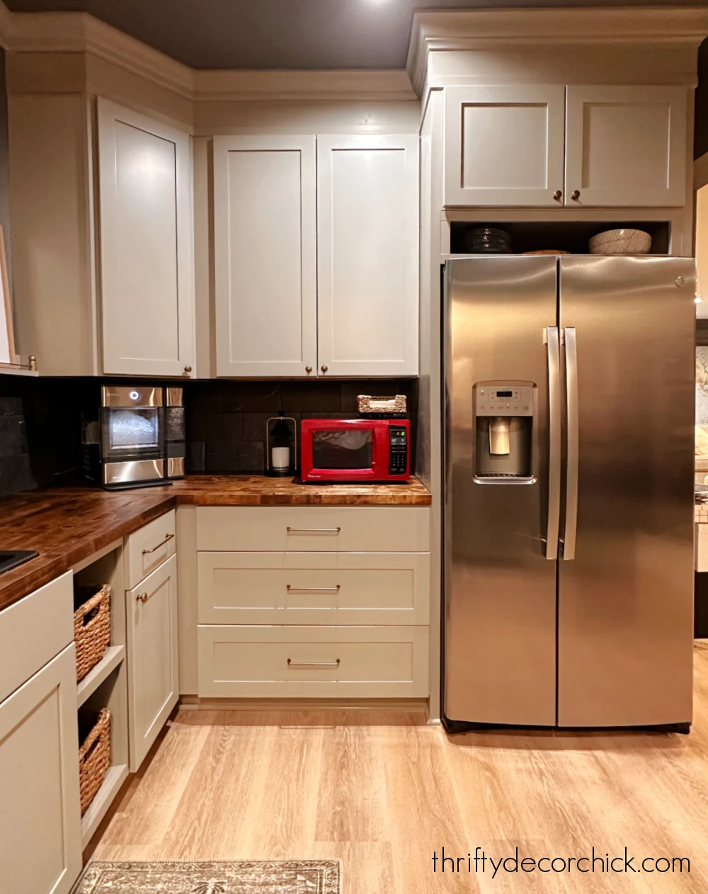 filling in space above cabinets