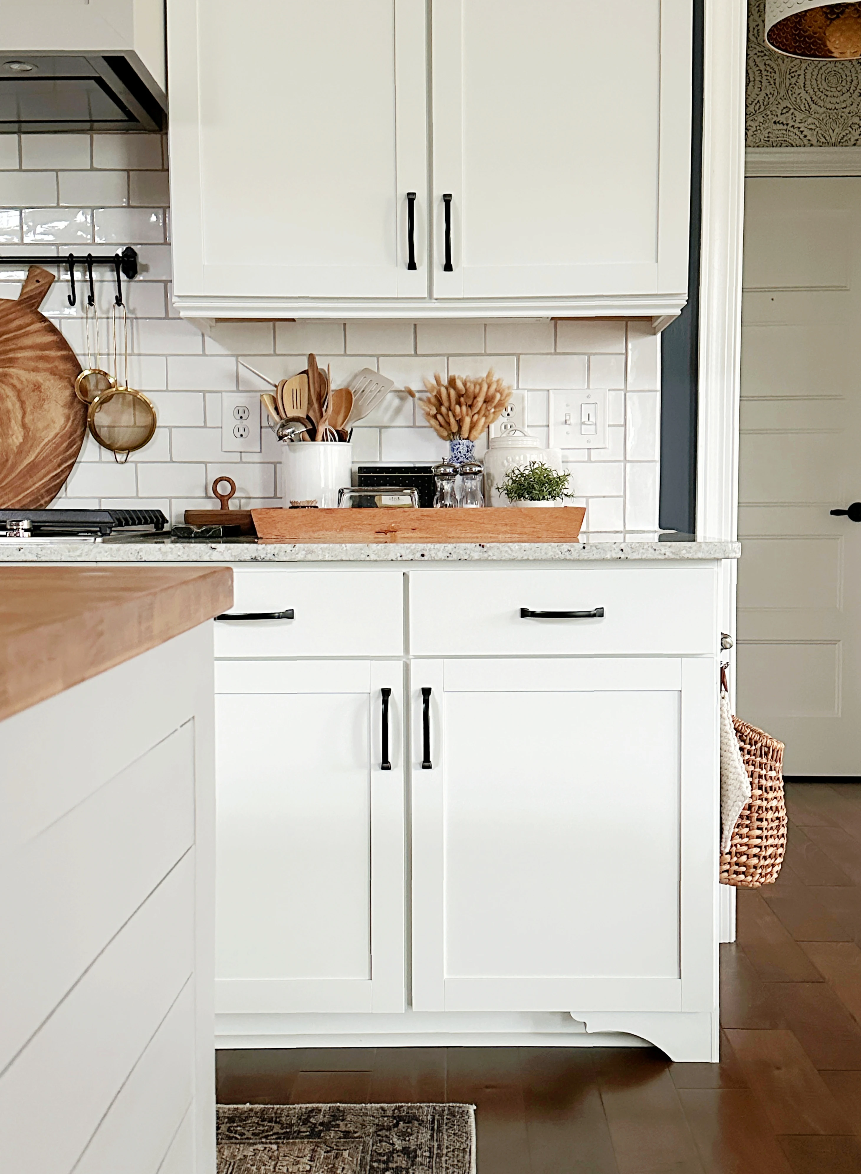 DIY cabinet feet in kitchen