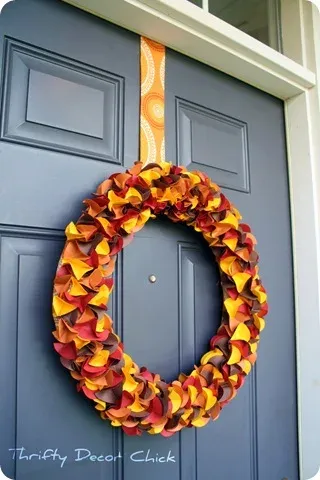 fall floral paper wreath