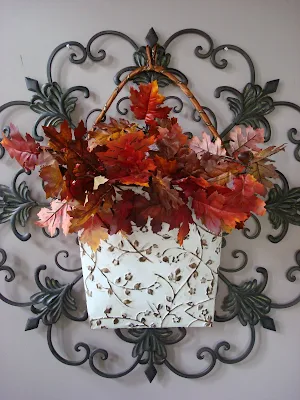 door bucket with fall florals