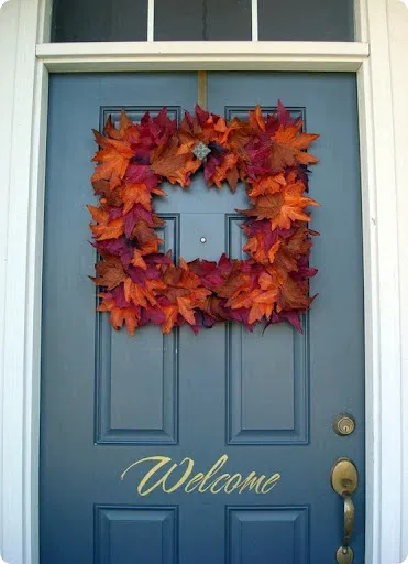 square DIY fall wreath