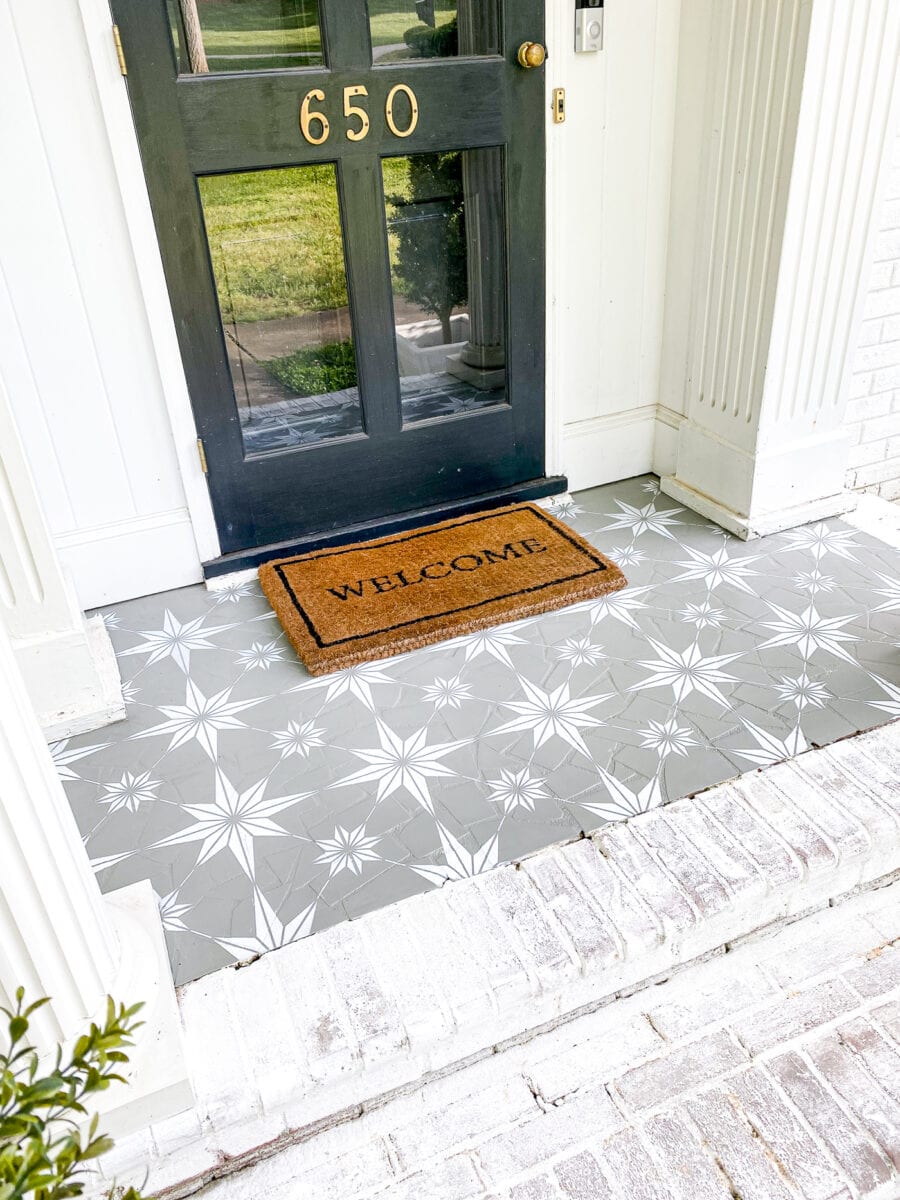 stencil painted porch floor