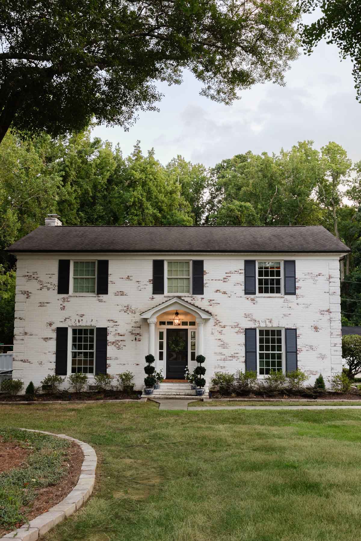 colonial limewash brick house exterior 