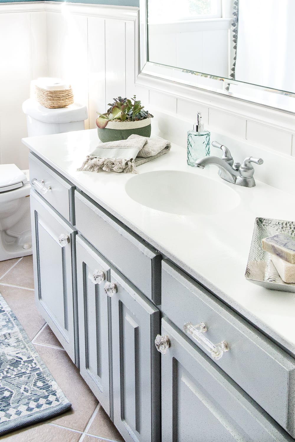 painted bathroom countertop