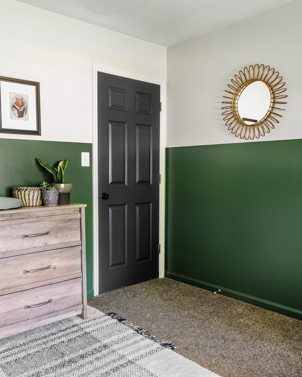 color blocked wall in boy nursery