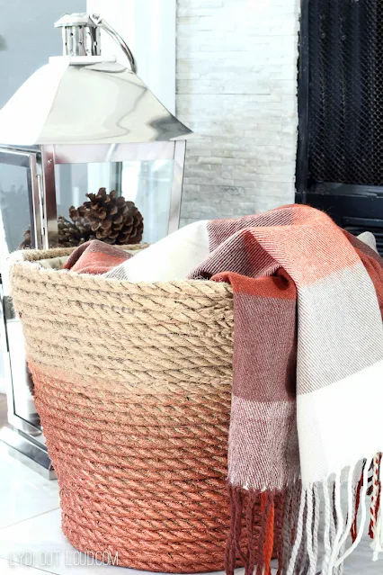 DIY rope basket with blanket