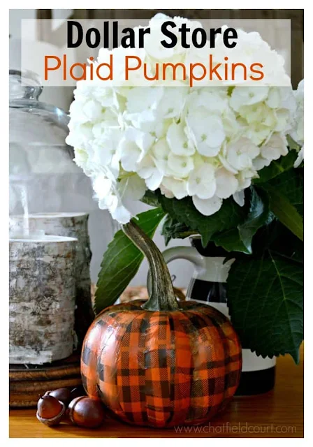 DIY plaid pumpkin craft