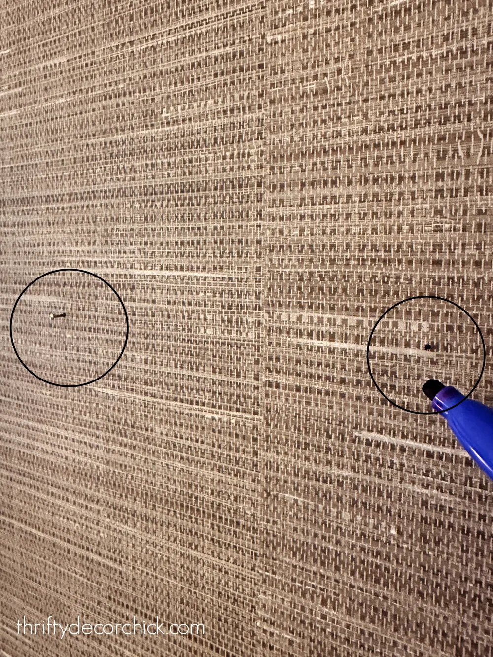 marking nails under wallpaper