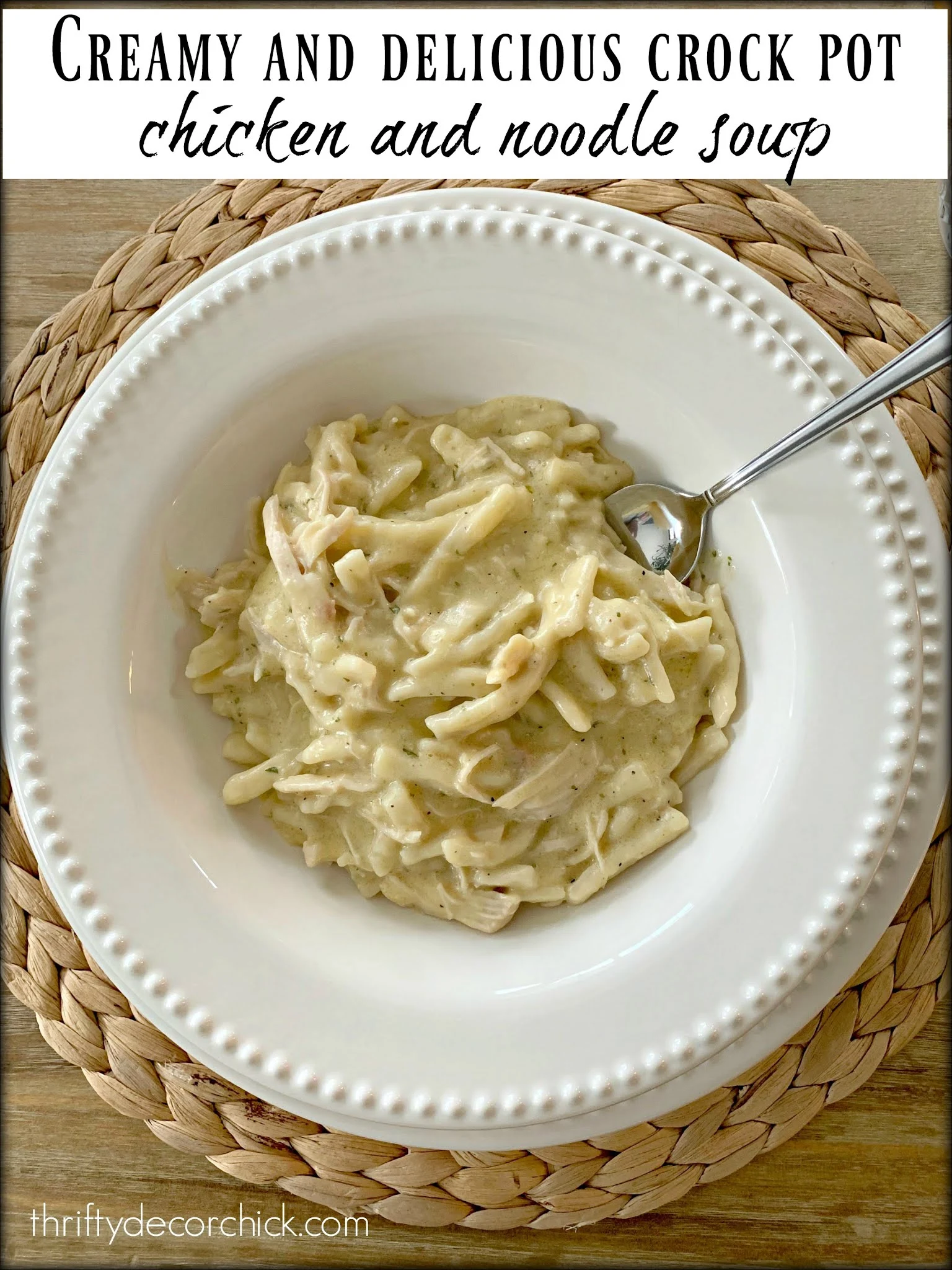 Easy crock pot chicken and thick noodles