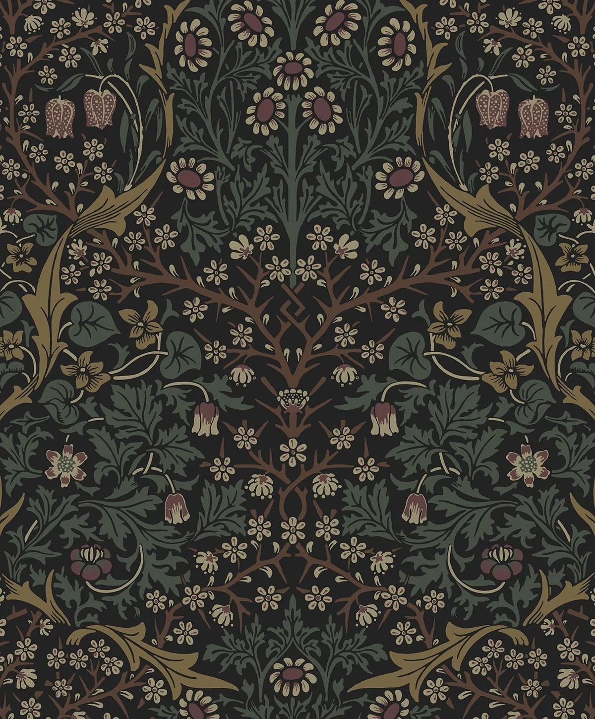 Victorian garden floral wallpaper