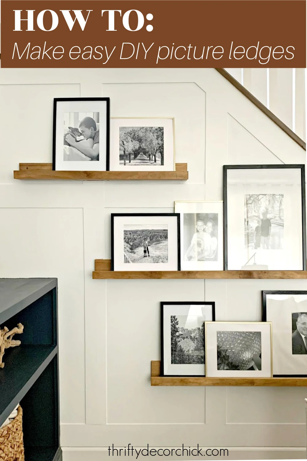 DIY wood picture ledges