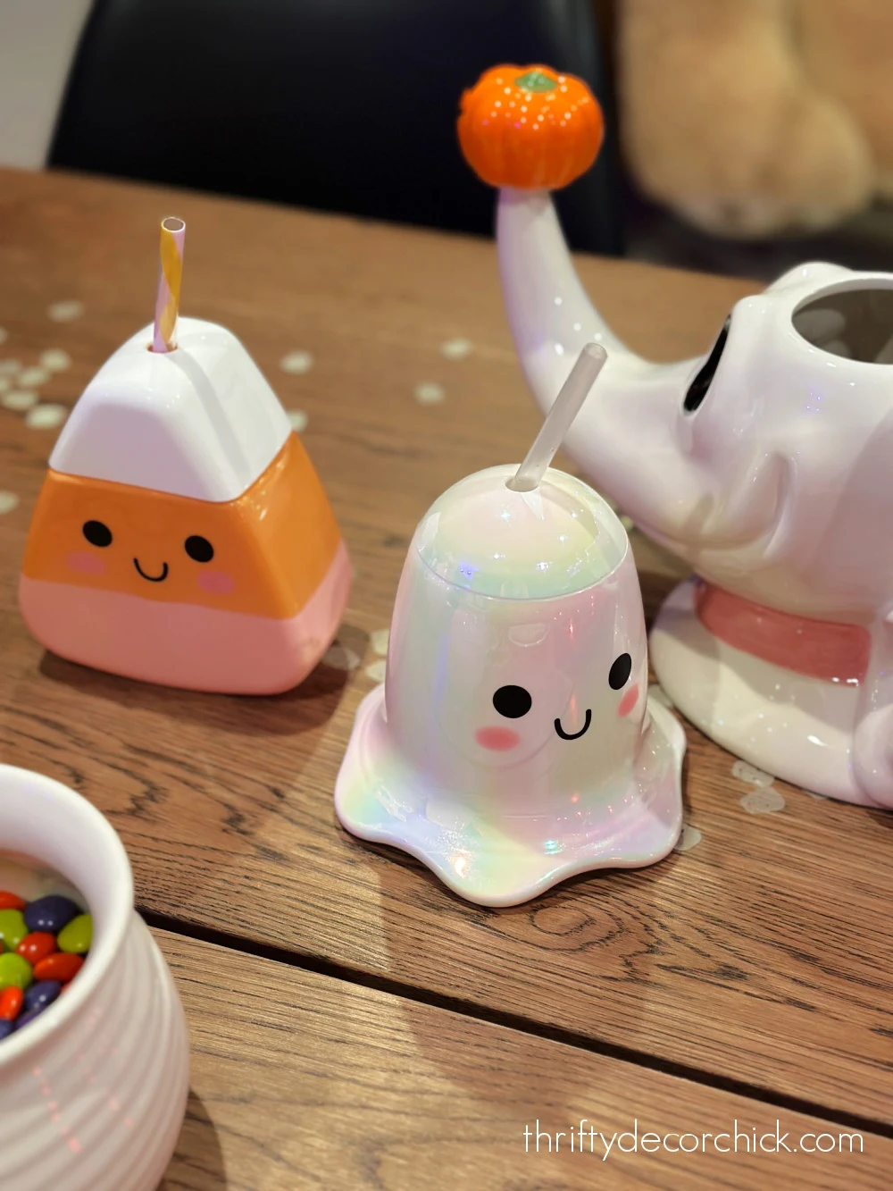 candy corn ghost sippers