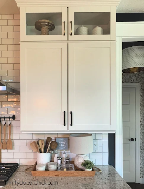 black or brass hardware kitchen