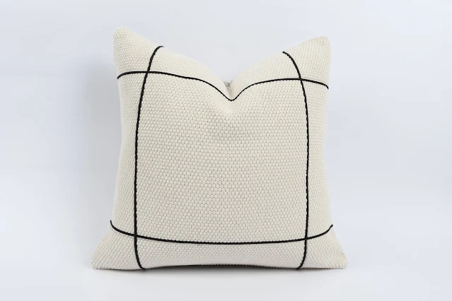 Turkish cream and black pillow cover