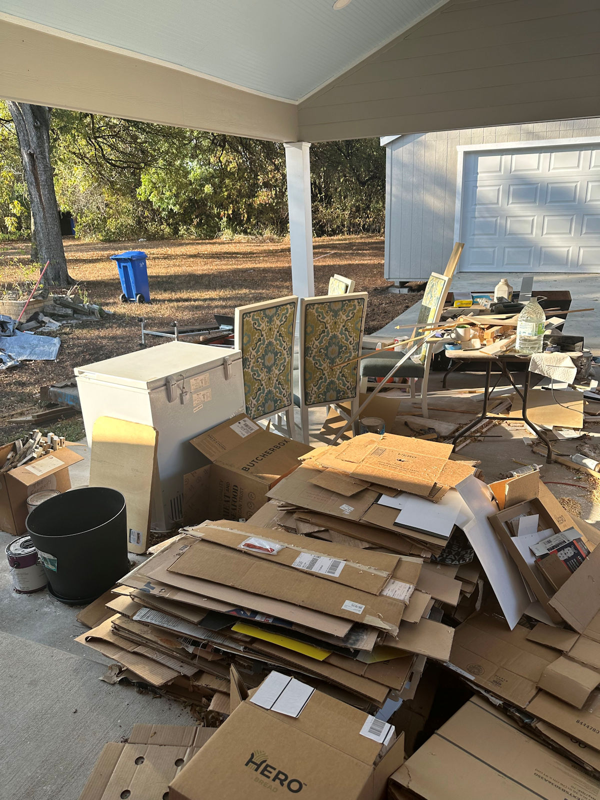 The Current State Of The Carport (My Shifting Piles Of Junk And Mess)