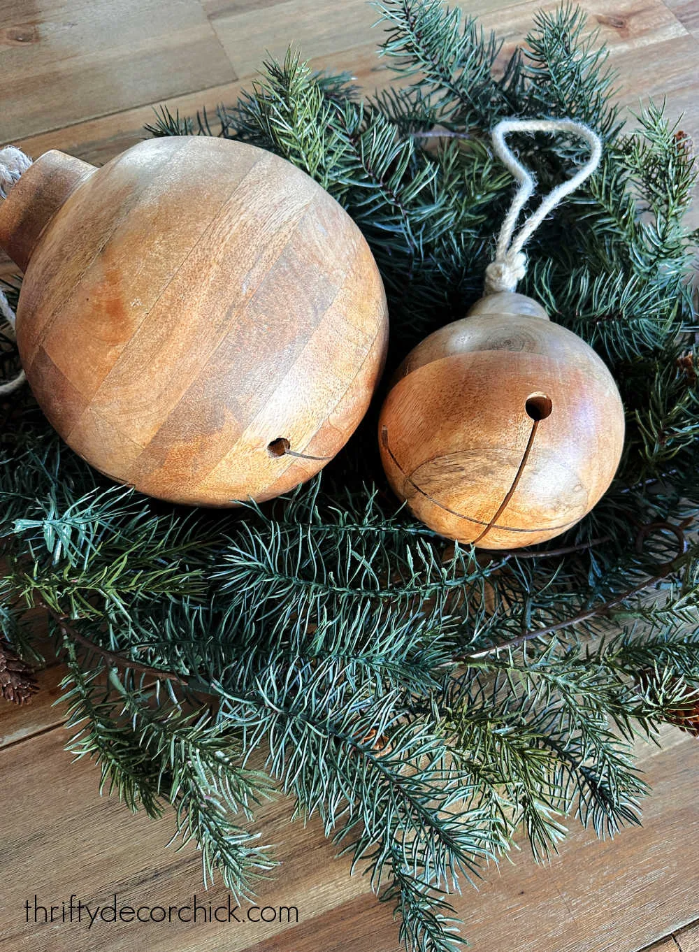 wood bells in greenery