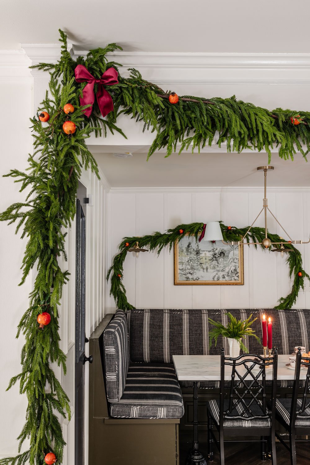 realistic garland around doorway