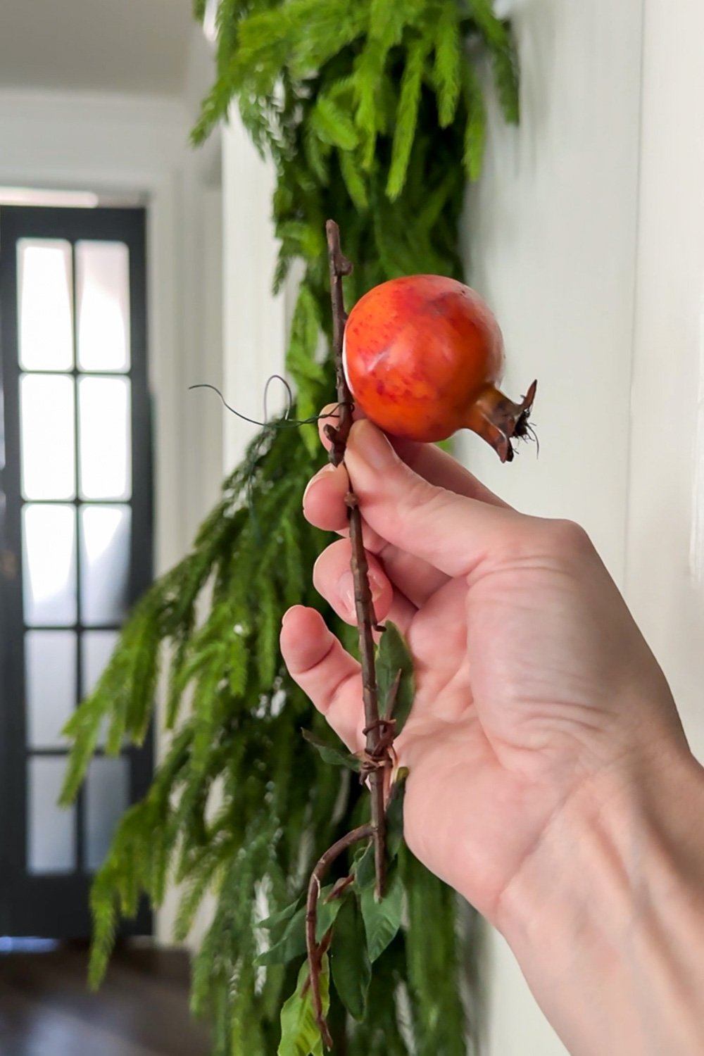 how to put fruit on garland with floral wire