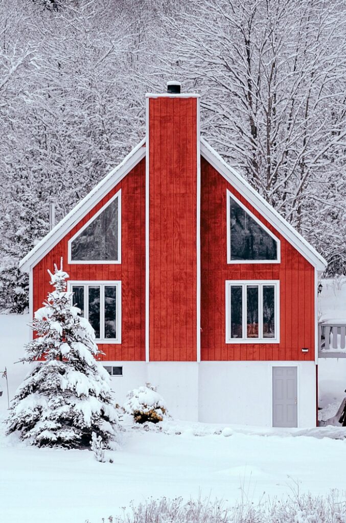 collection of red houses